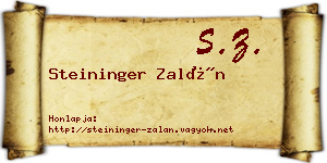 Steininger Zalán névjegykártya